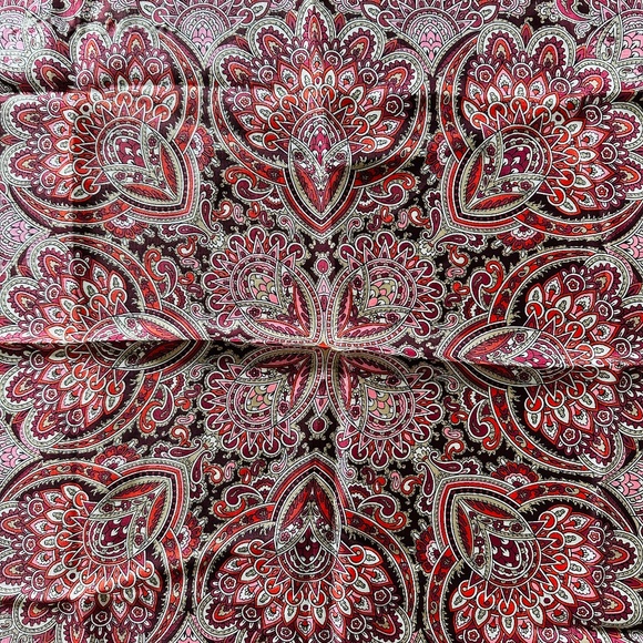 Peacock Paisley Silk Scarf Hand Rolled Hem - Picture 3 of 4